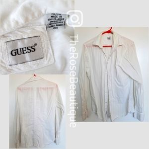 GUESS White Stripe Dress Shirt